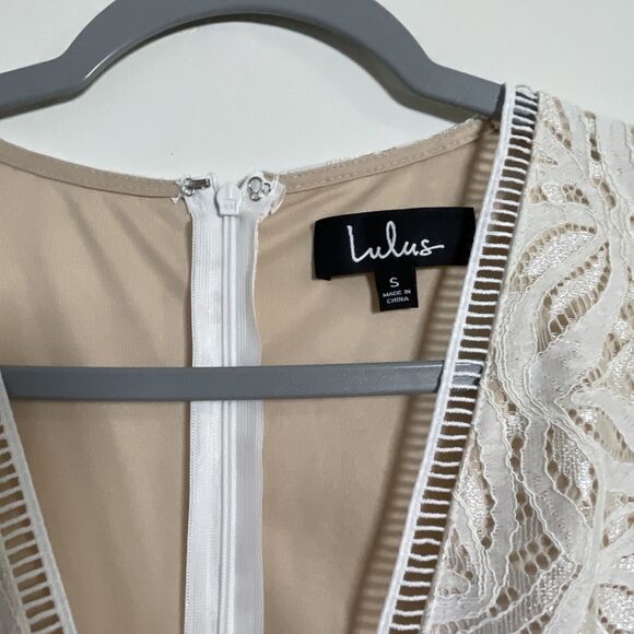 Lulus Amora White Lace Jumpsuit Women's Wide Leg Size Small Party Coctel - Picture 6 of 10